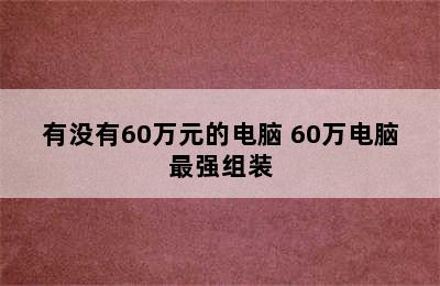 有没有60万元的电脑 60万电脑最强组装